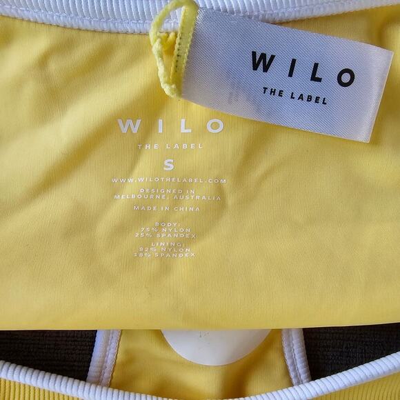 NWT Wilo The Label Women's Butter Yellow 2 Piece Bikini Swimsuit Set Size Small - Picture 2 of 8